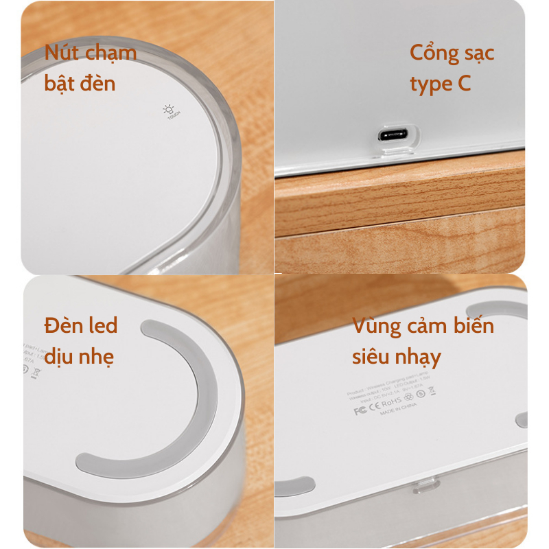 Đèn Ngủ Kiêm Sạc Không Dây M01 Xiaomi - Dung lượng pin 400mAh - 6 chế độ đèn - Sạc nhanh không dây - Bảo hành 12 tháng