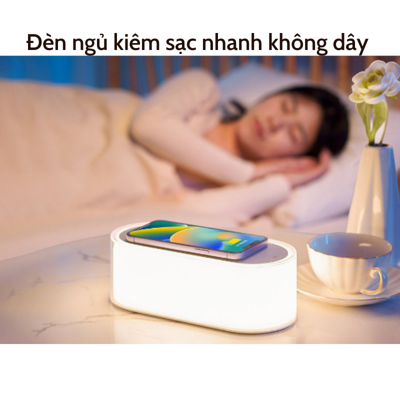 Đèn Ngủ Kiêm Sạc Không Dây M01 Xiaomi - Dung lượng pin 400mAh - 6 chế độ đèn - Sạc nhanh không dây - Bảo hành 12 tháng