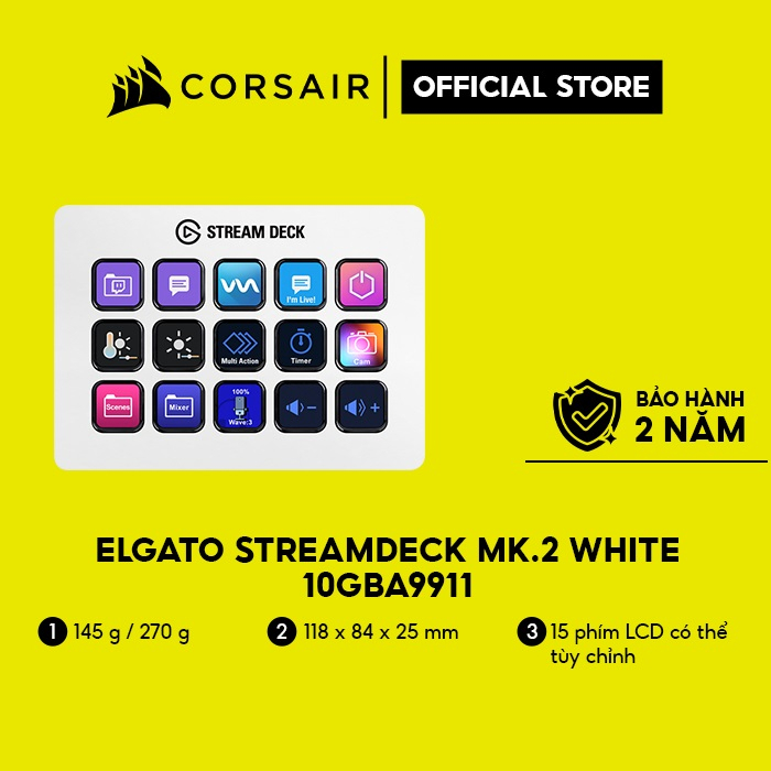 Bàn phím Elgato StreamDeck MK.2 White/10GBA9911