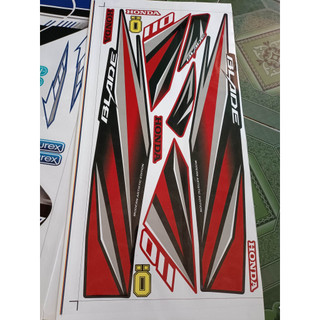 Tem rời blade 110 đỏ xám đen dán xe sau đen trước đỏ