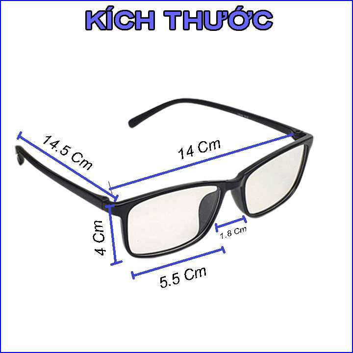 Gọng kính mắt vuông đeo đi đường chống bụi thay mắt cận chất liệu nhựa dẻo thời trang nữ