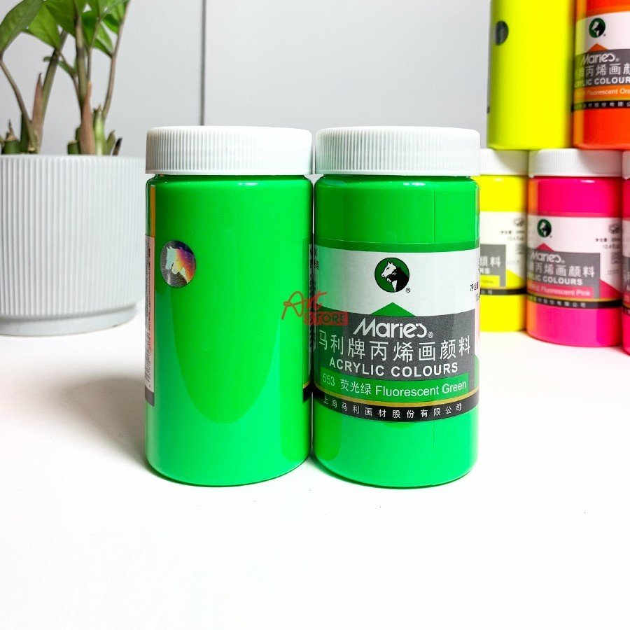 Màu Vẽ Vải, Acrylic Dạ Quang Maries 300ml