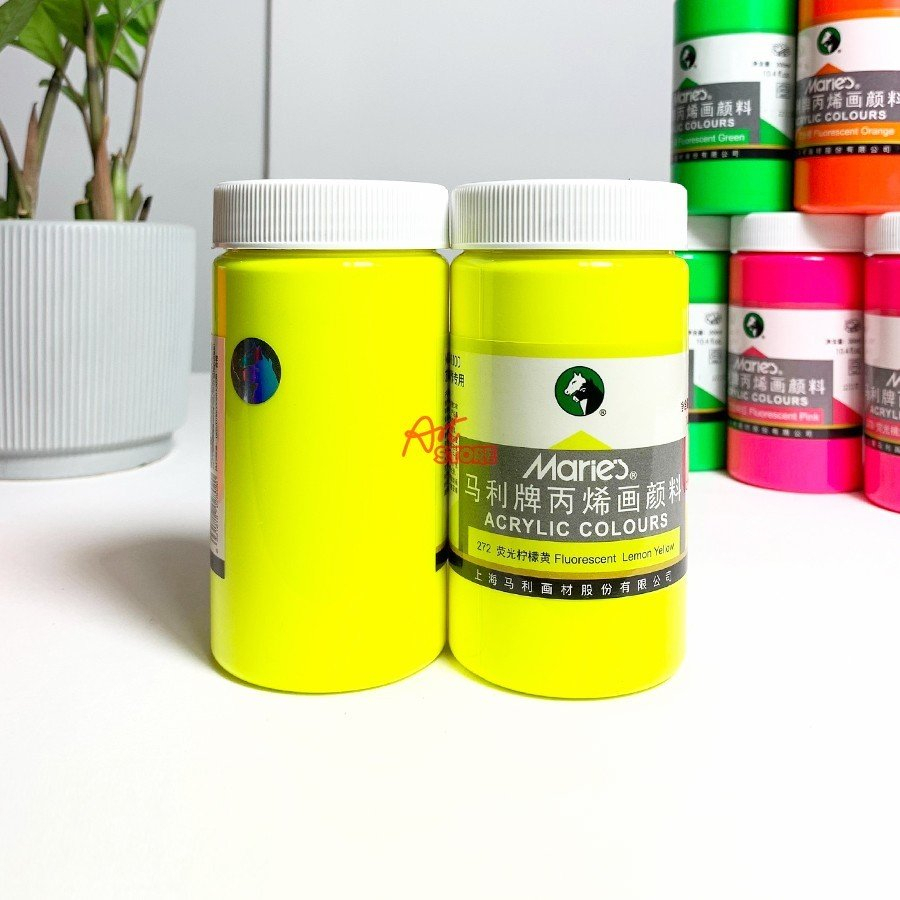 Màu Vẽ Vải, Acrylic Dạ Quang Maries 300ml