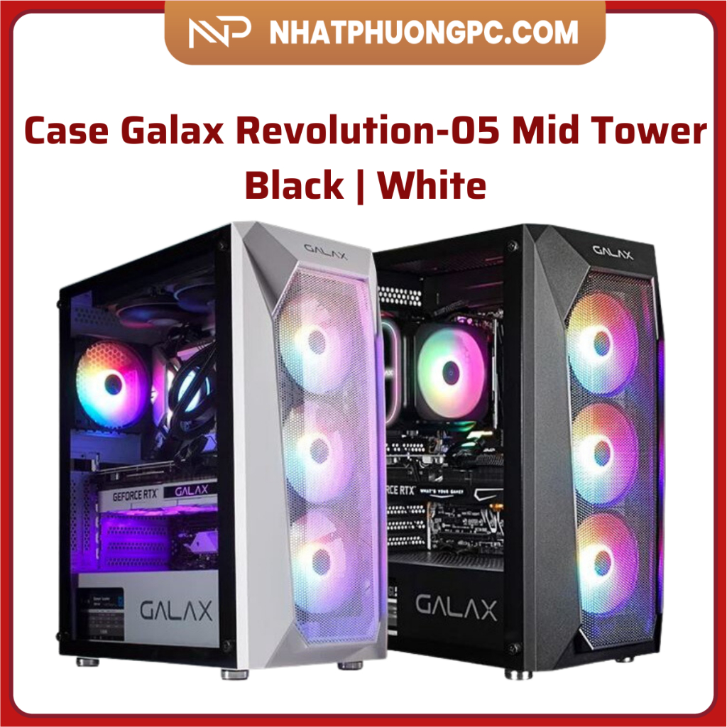 Vỏ case Galax Revolution-05 Mid Tower Black | White - Hàng chính hãng
