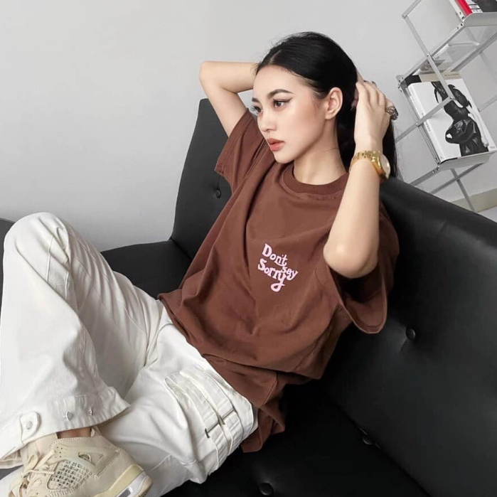Áo thun unisex nam nữ Dont Say Sorry Cotton 100%, Form Oversize cao cấp VNXK ảnh thật