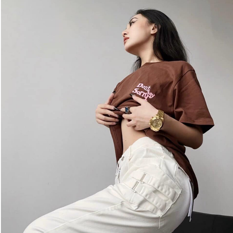 Áo thun unisex nam nữ Dont Say Sorry Cotton 100%, Form Oversize cao cấp VNXK ảnh thật