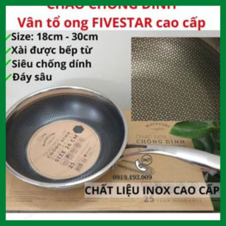 Chảo chống dính, chảo từ inox chống dính black cube fivestar sâu lòng size 26, 28 hàng chính hãng yeye shop