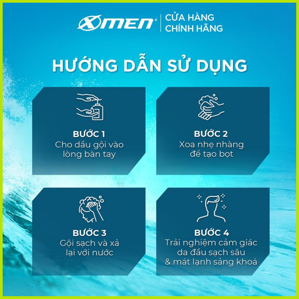 Combo 70 gói dầu gội Xmen - Dầu gội đầu X-men sạch gàu làm sạch sâu sảng khoái mát lạnh bạc hà hương nước hoa nam