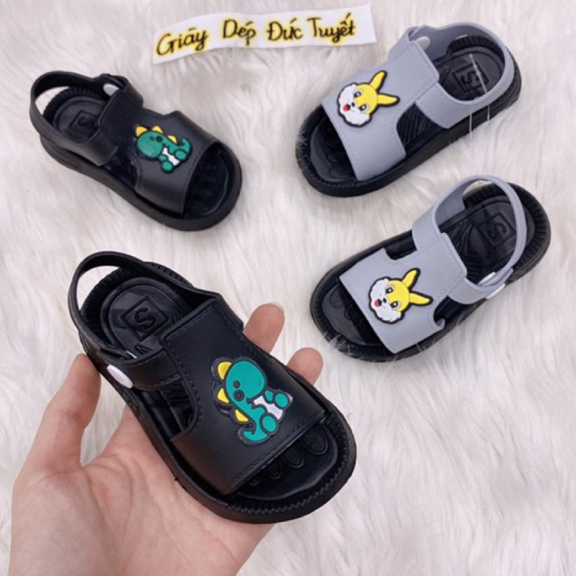 Dép quai hậu tập đi cho bé siêu nhẹ 2 màu đen ghi
