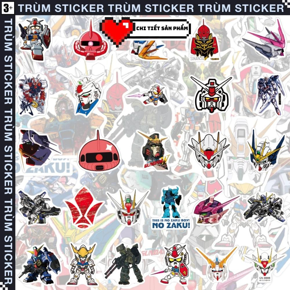 Set 50 Sticker, Hình Dán Mô Hình Robot GUNDAM-hot hit,random,movie Trang Trí, Decor Laptop, Cặp Sách - TRÙM STICKERS 021