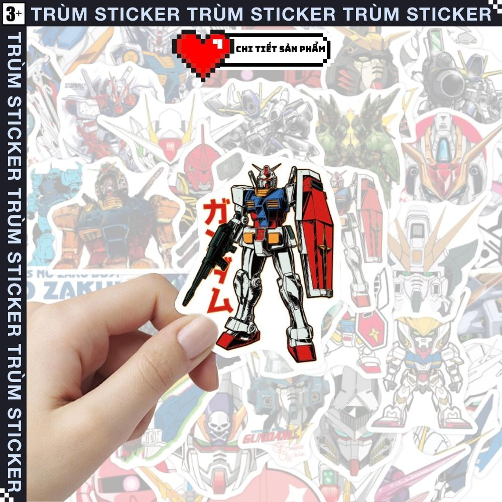 Set 50 Sticker, Hình Dán Mô Hình Robot GUNDAM-hot hit,random,movie Trang Trí, Decor Laptop, Cặp Sách - TRÙM STICKERS 021