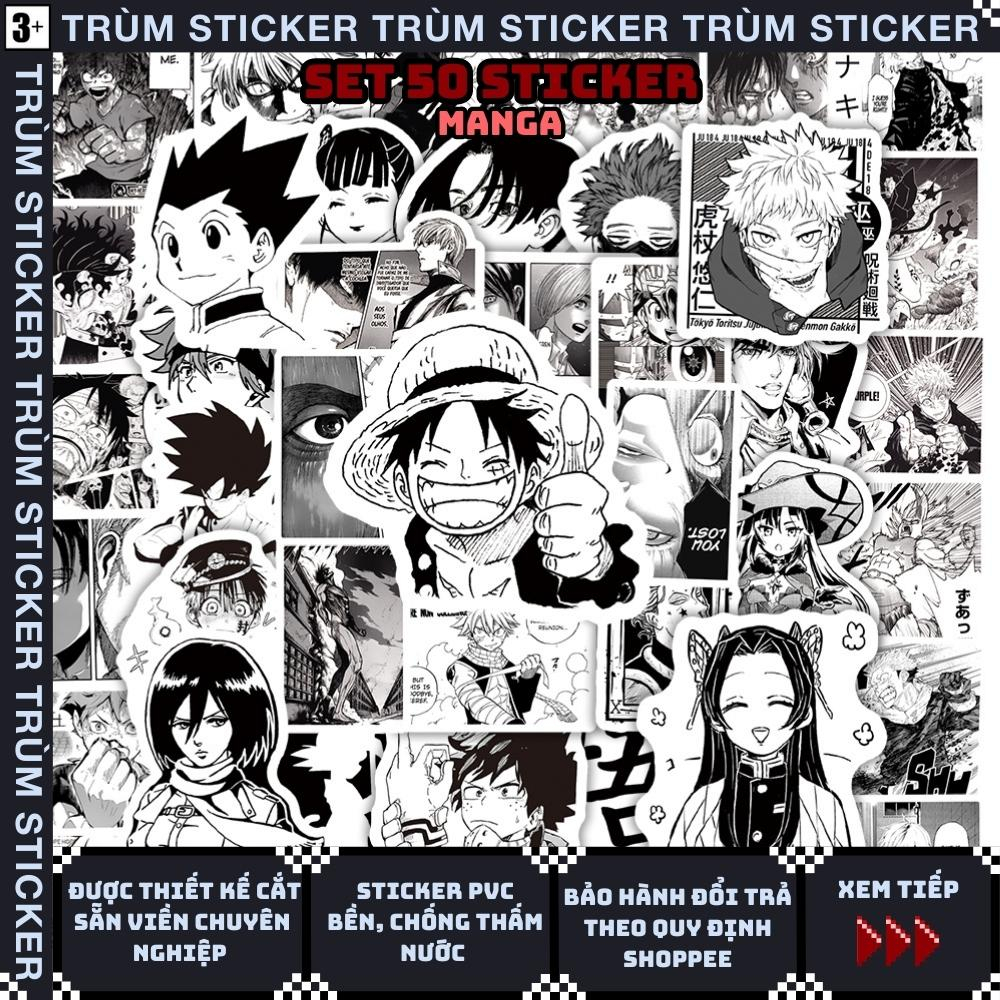 Set 100 Stickers, Hình Dán truyện tranh Manga -anime,random,hot hit- Trang Trí, Decor Laptop, Cặp Sách - TRÙM STICKERS