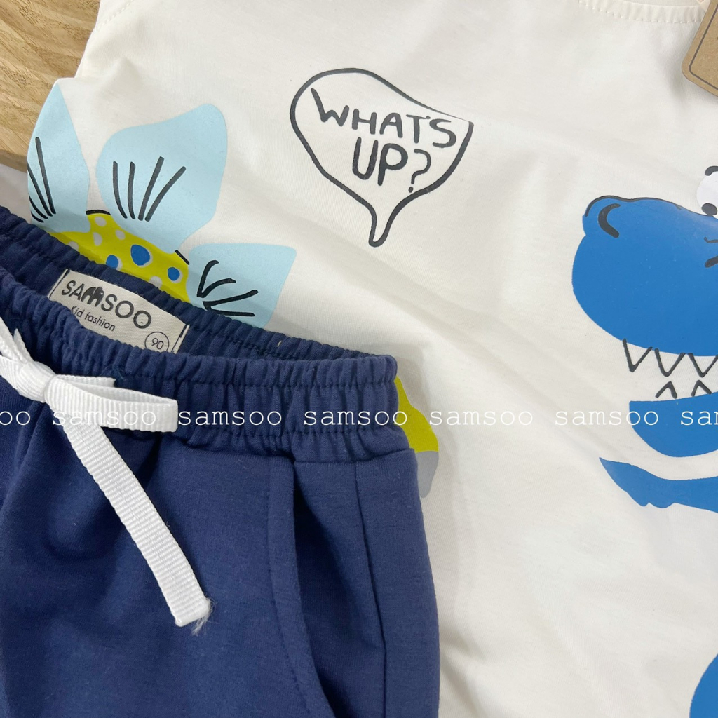 Bộ 3 lỗ họa tiết khủng long Samsoo Kids cho bé trai