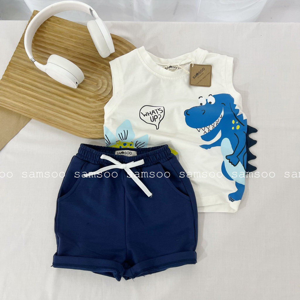 Bộ 3 lỗ họa tiết khủng long Samsoo Kids cho bé trai