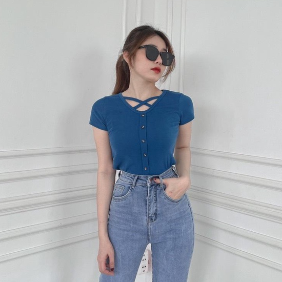 Áo kiểu nữ LOREN chéo ngực A61102