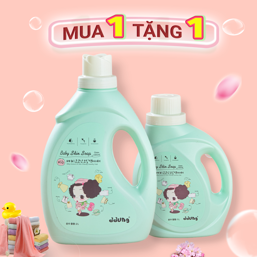 Mua 1 tặng 1 nước giặt trẻ em Ddung chính hãng Hàn Quốc - nước giặt quần áo trẻ em dạng đậm đặc, tinh chất dầu dừa