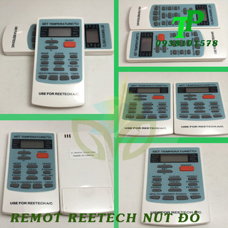 Điều khiển máy lạnh reetech, remote điều hòa reetech nút vuông đỏ