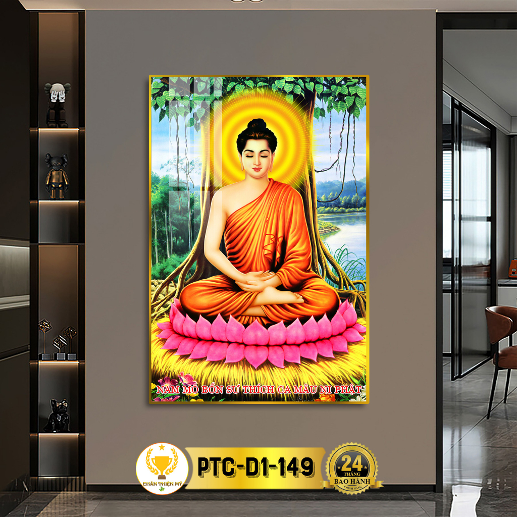 Tranh Phật Treo Tường Tráng Gương Phật Thích Ca CHÂN THIỆN MỸ, Quà Tặng, Trang Trí Phòng Thờ PTC-D1-149