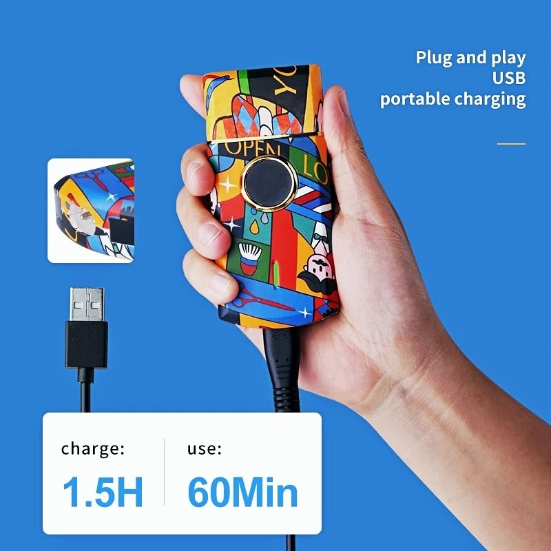 Kemei Nổi Dao Lưới KM-RS7098 Máy Cạo Râu Mini Cho Nam Điện Dao Cạo Cá Tính Graffiti Máy Cạo Râu Máy