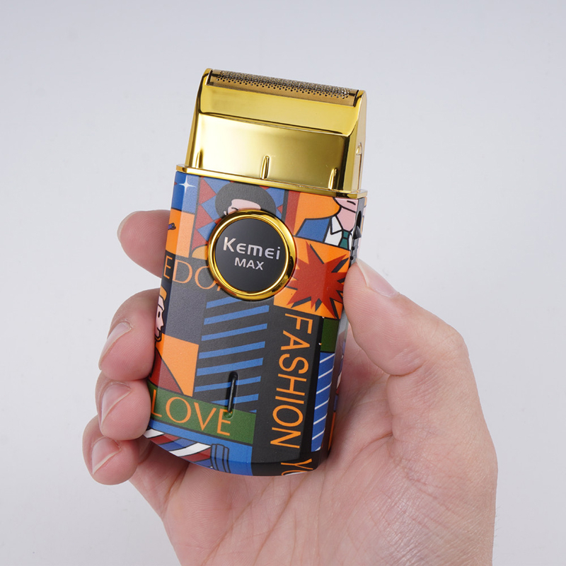 Kemei Nổi Dao Lưới KM-RS7098 Máy Cạo Râu Mini Cho Nam Điện Dao Cạo Cá Tính Graffiti Máy Cạo Râu Máy