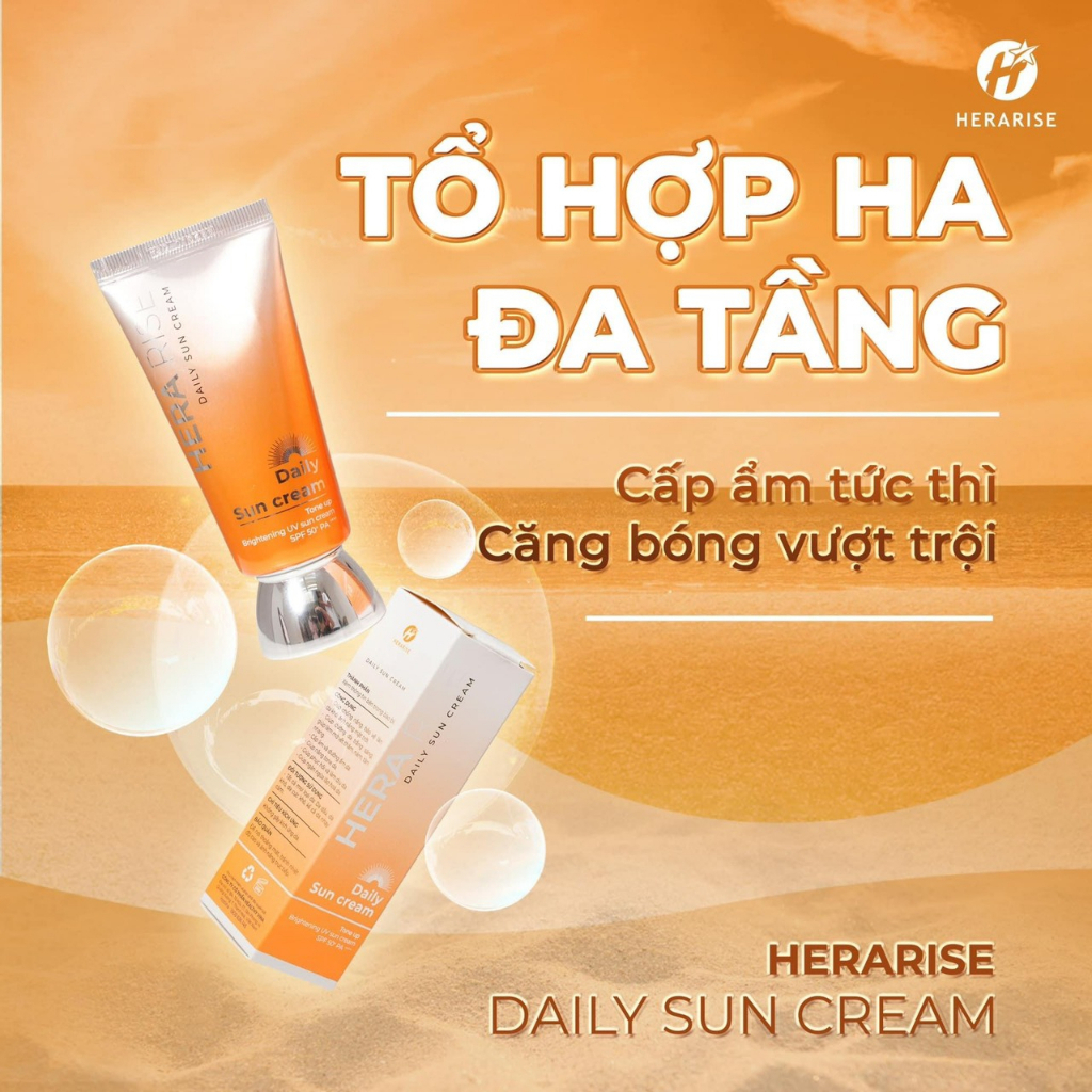 Kem chống nắng Herarise Daily Sun Cream nâng tone phổ rộng UV 50+