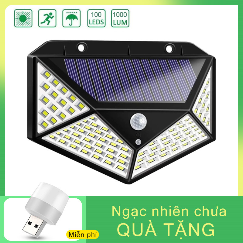 【Đèn USB LED Đọc Sách】Đèn năng lượng mặt trời Solar siêu sáng cảm biến 100 LED