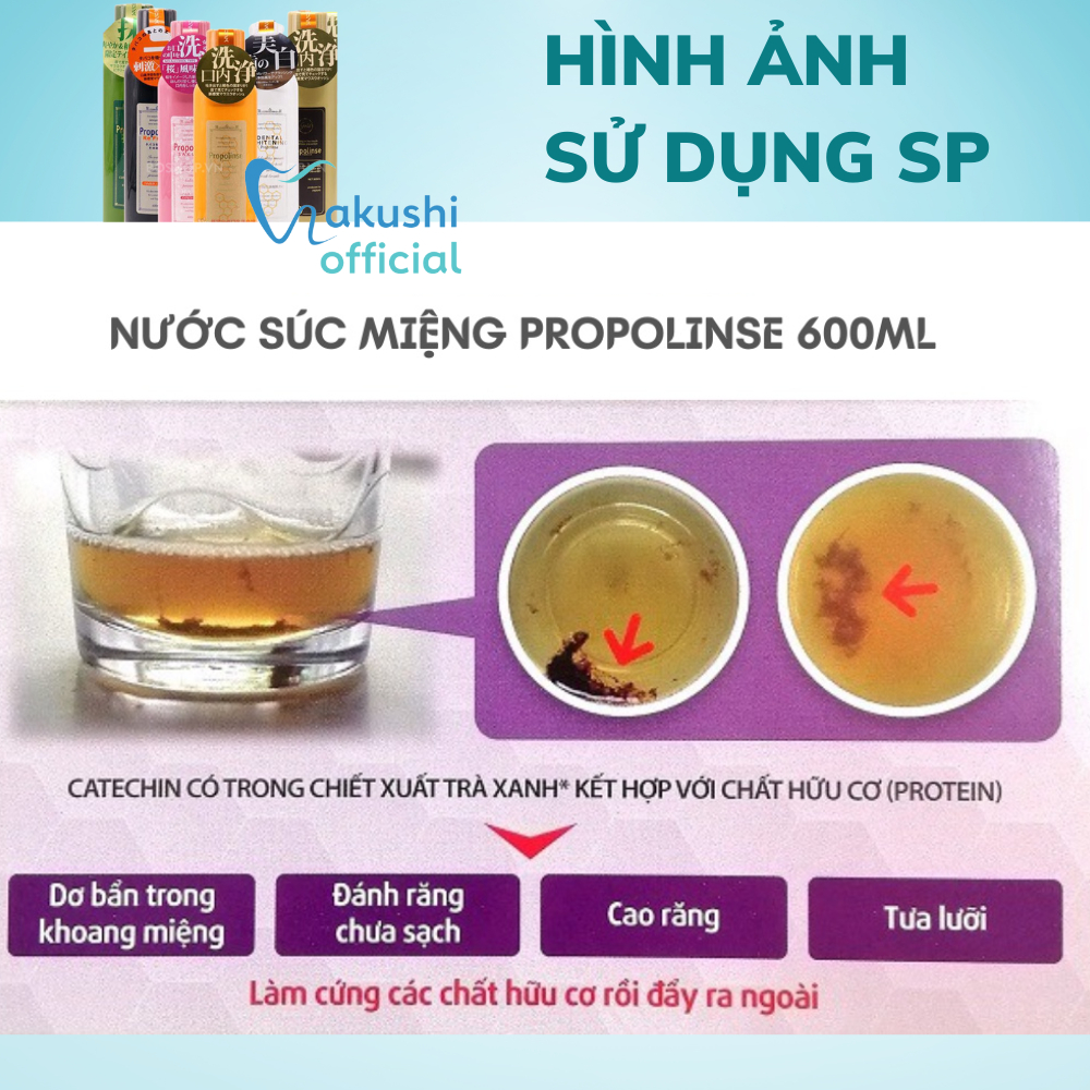 Nước súc miệng propolinse nội địa nhật bản trắng răng sạch mảng bám   600ml | Hakushi official