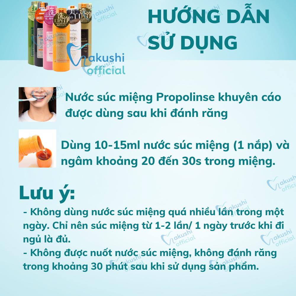 Nước súc miệng propolinse nội địa nhật bản trắng răng sạch mảng bám   600ml | Hakushi official