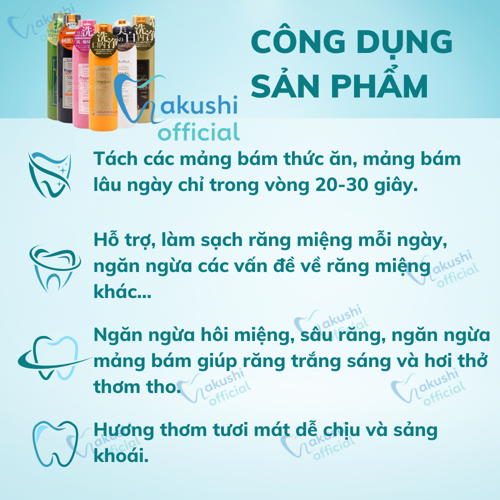 Nước súc miệng propolinse nội địa nhật bản trắng răng sạch mảng bám   600ml | Hakushi official