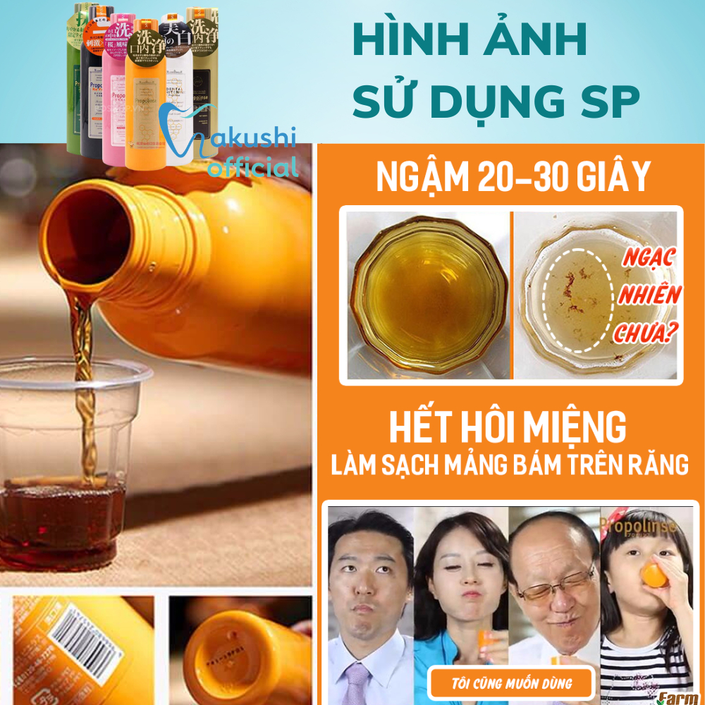Nước súc miệng propolinse nội địa nhật bản trắng răng sạch mảng bám   600ml | Hakushi official