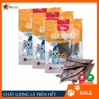 Gan bò sấy cho chó mèo tellme 75g snack bánh thưởng cho thú cưng tell me