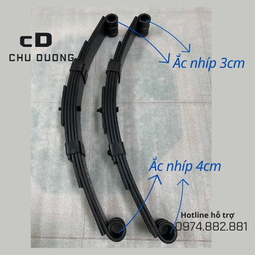 Đôi Nhíp 5 lá dài 54cm hàng tàu rộng 5cm dày 5mm chịu tải 500kg đến 600kg lắp ráp xe 3 bánh xe 4 bánh