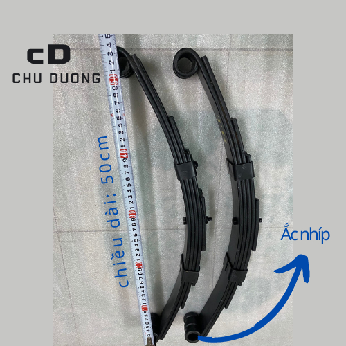Đôi Nhíp 5 lá dài 54cm hàng tàu rộng 5cm dày 5mm chịu tải 500kg đến 600kg lắp ráp xe 3 bánh xe 4 bánh