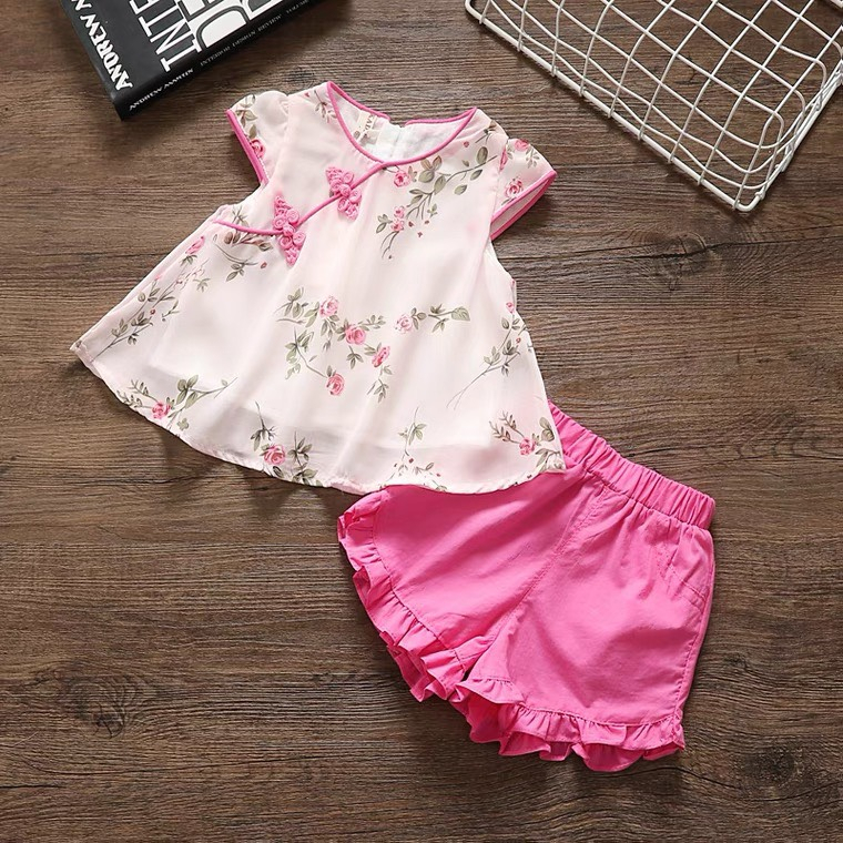 Bộ Trung Hoa lụa 2 lớp siêu xinh cho bé gái 7kg - 25kg Munbaby Kids