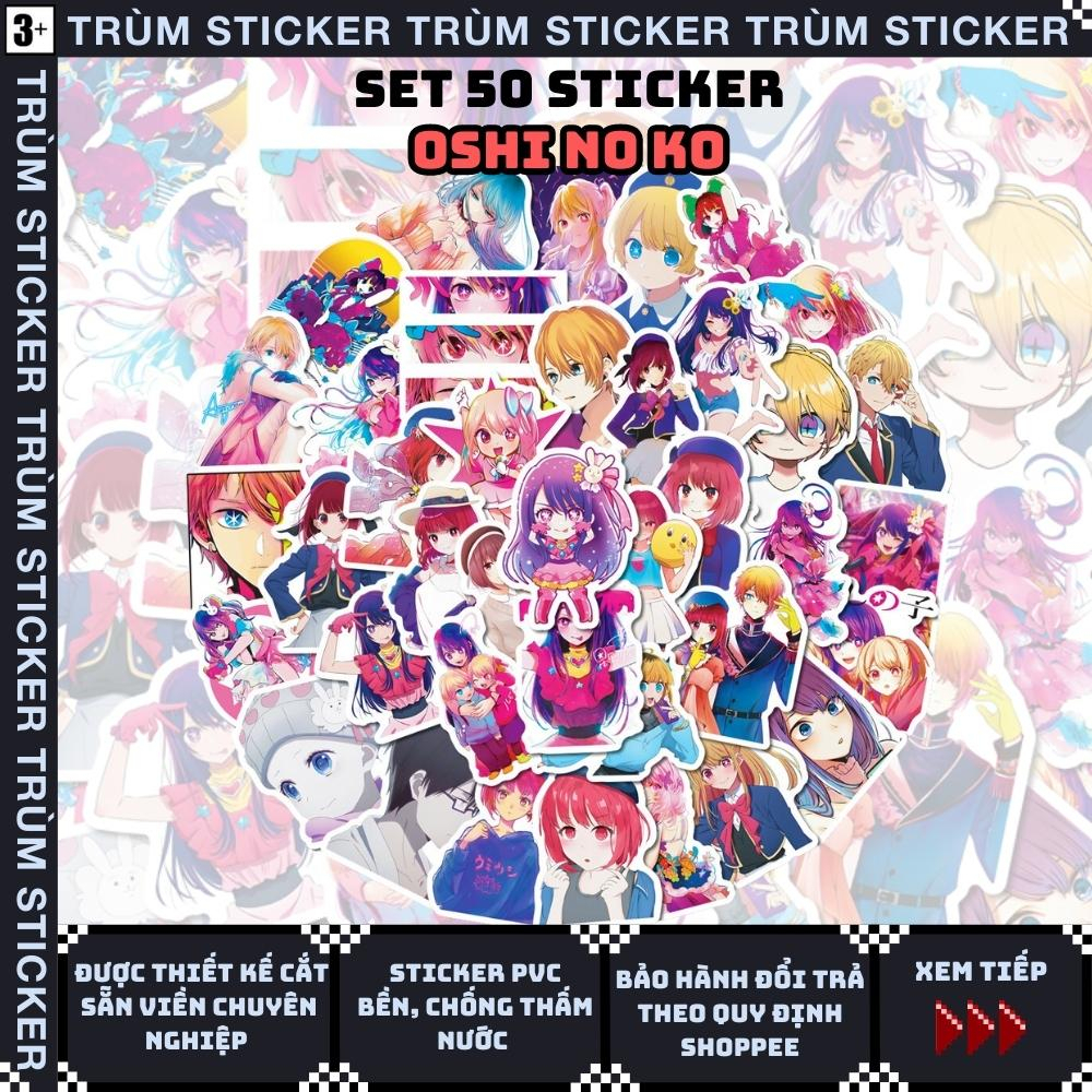 Set 50 Sticker, Hình Dán Oshi No Ko- anime,movie - Trang Trí, Decor Laptop, Cặp Sách - TRÙM STICKERS