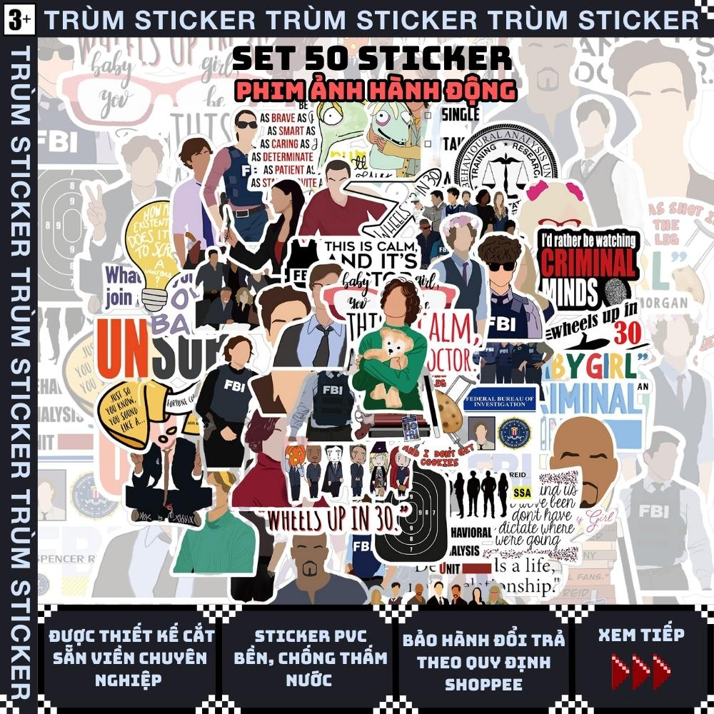Set 50 Stickers, Hình Dán Phim Ảnh Hành Động Mỹ -movie,hot hit- Trang Trí, Decor Laptop, Cặp Sách - TRÙM STICKERS 146