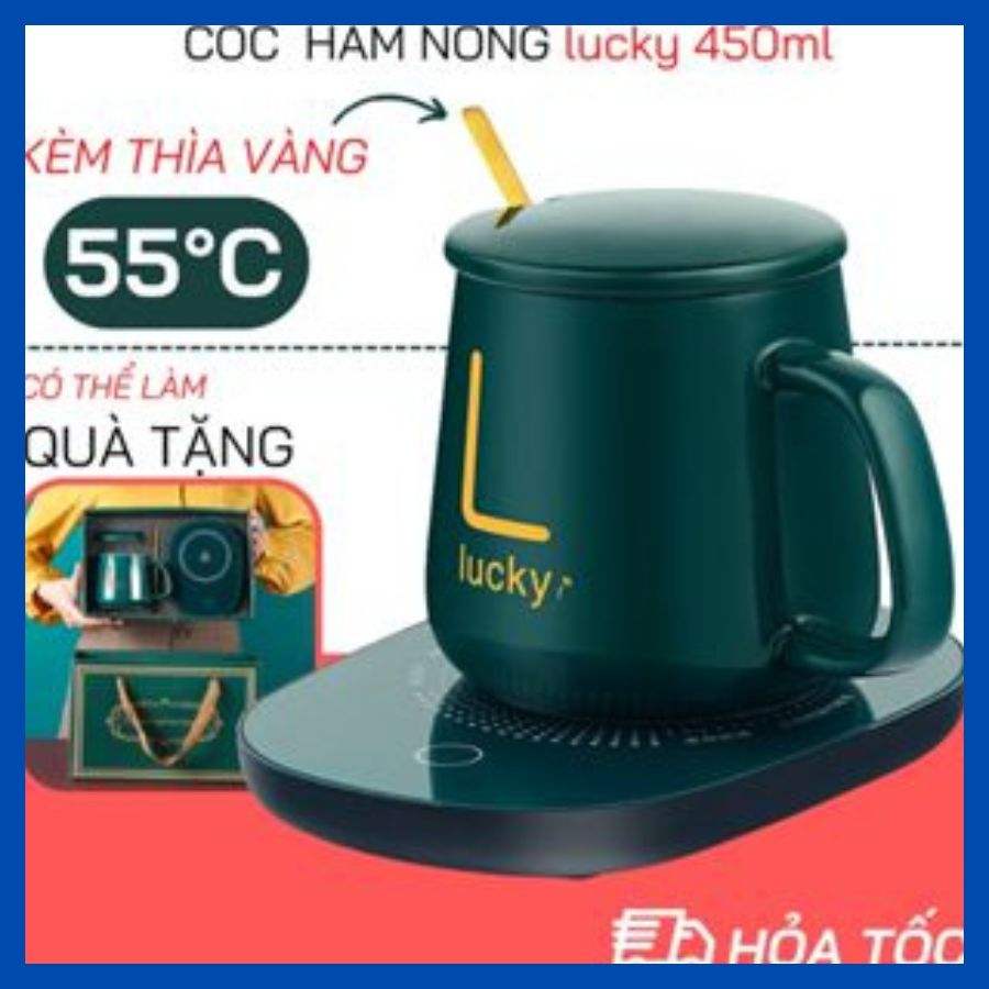 Cốc Hâm Nóng đồ uống kèm đế điện, Bộ ly sứ kèm đế điện hâm nóng trà, cafe, hâm sữa KN SHOP