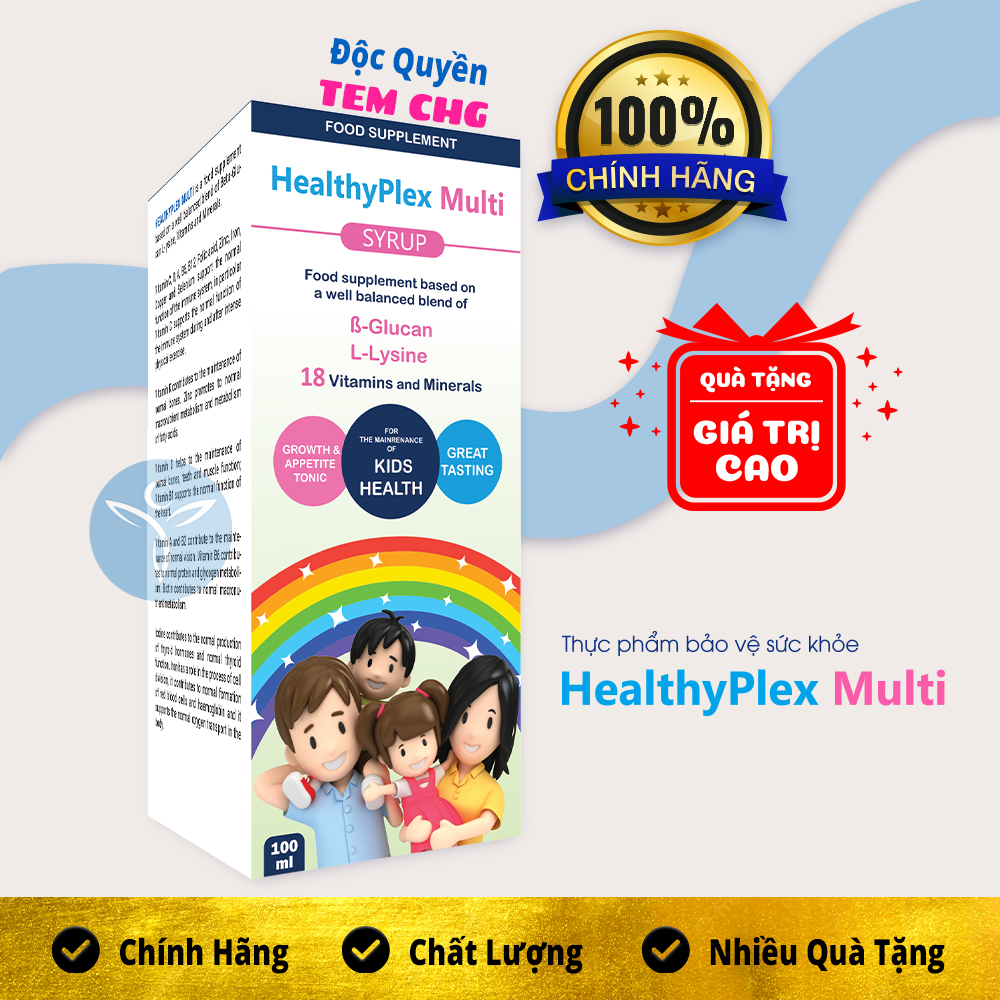 Healthyplex Multi 100ml Siro Cải Thiện Biếng Ăn, Suy Dinh Dưỡng Ở Trẻ