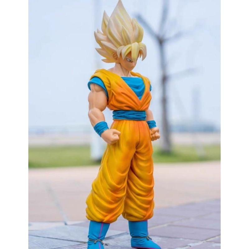 Tô Tượng Songoku Size Lớn Kèm Sét Màu Và Bút, Tô Tượng Thạch Cao Songoku Chất Lượng Hoàn Thiện Đẹp 95%