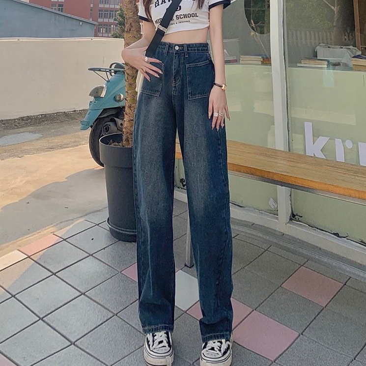 Quần Jean Ống Rộng Phối Túi Vuông 2 Bên Chất QC Siêu Dày JS03 | BigBuy360 - bigbuy360.vn