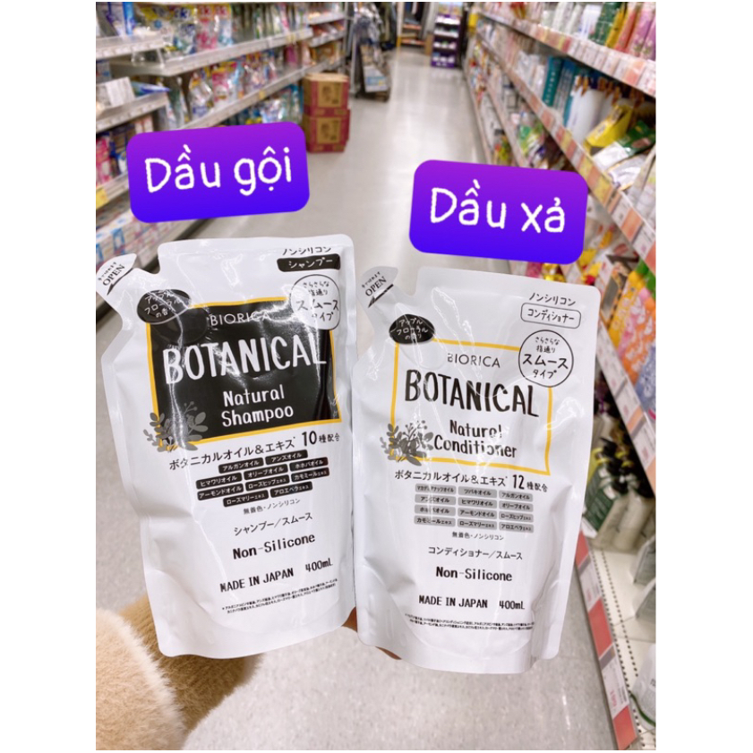 Cặp dầu gội xả HATOMUGI BOTANICAL Táo đen Nhật Bản giảm rụng kích mọc tóc