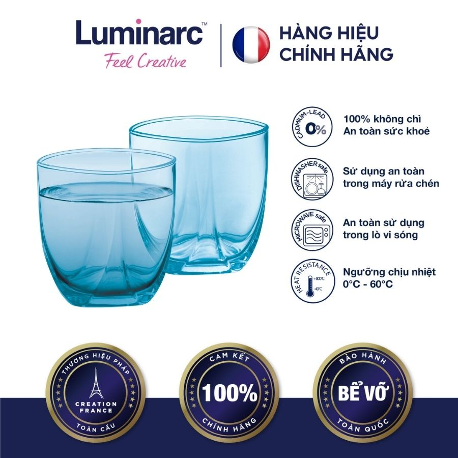 Bộ 6 Ly Thấp Thuỷ Tinh Luminarc Eiffel Sky Blue 300ml - LUEIV4586