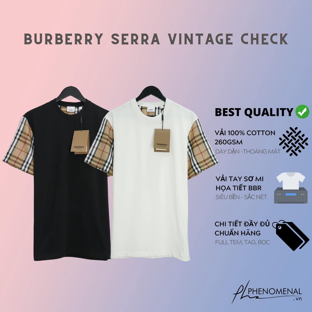 Áo Phông Nam Nữ BBR Serra Vintage Check Burberry Best chất 100% Cotton 4 chiều chi tiết - Áo From Dáng Unisex Nam Nữ Hot
