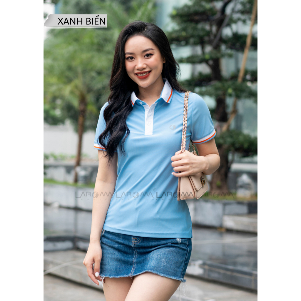 LAROMA Áo Polo nữ phối cổ | Vải Coolmax làm mát