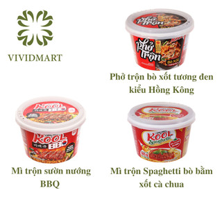 [Hộp lẻ] MÌ TÔ TRỘN CUNG ĐÌNH KOOL 04 LOẠI: SPAGHETTI, BBQ, TRỨNG MUỐI, PHỞ TRỘN – TÔ 105g – MICOEM