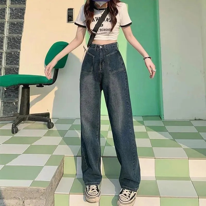 Quần Jean Ống Rộng Phối Túi Vuông 2 Bên Chất QC Siêu Dày JS03 | BigBuy360 - bigbuy360.vn