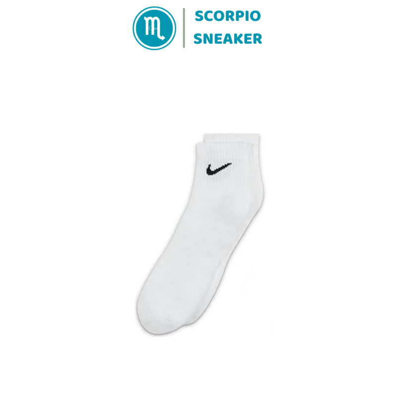 Tất, Vớ Nike Nam Nữ Dệt Kim Cổ Lửng Màu Trắng Kiểu Dáng Thể Thao, Dày Dặn, Co Giãn 4 Chiều, Thoáng Khí