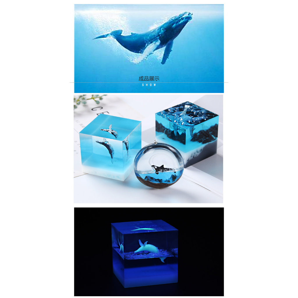 Mô hình cá voi 3D làm đèn,trang sức,trang trí tiểu cảnh resin diy