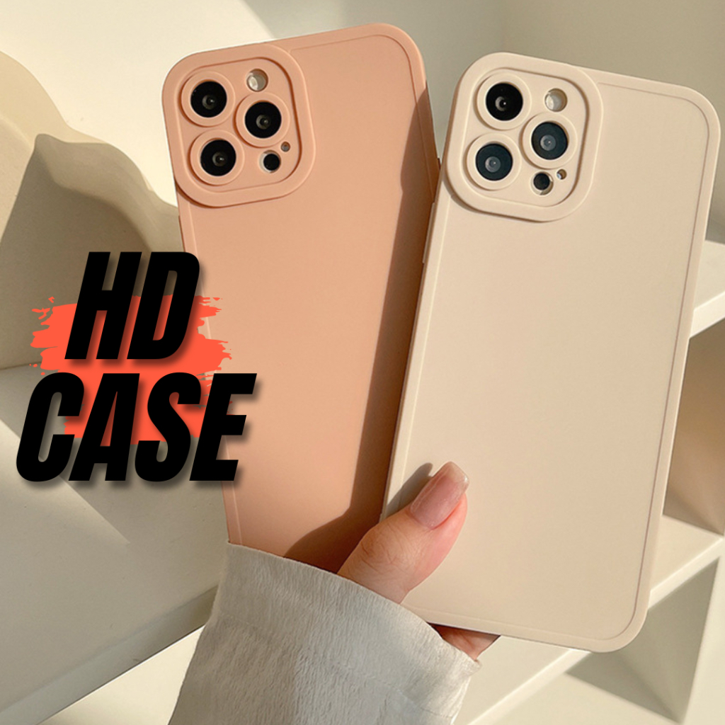 Ốp lưng iPhone trơn Cạnh vuông, Màu Vintage, Chống bẩn, Bảo vệ Camera 14/13/12 | HD Case