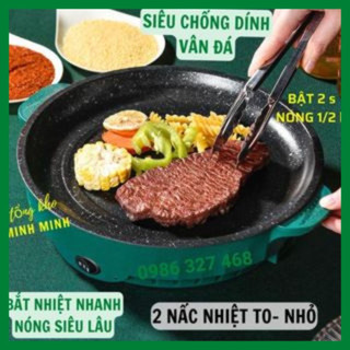 Chảo nướng điện mini đa năng 26cm, bếp nướng điện chống dính, nướng thịt bbq hàn quốc yeye shop